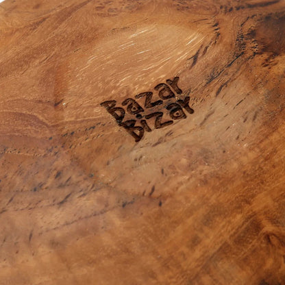 Teak ronde plaat The teak root round plate xl teakkleur
