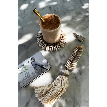 Rattan onderzetter Shell natuurlijk bruin - 15 cm