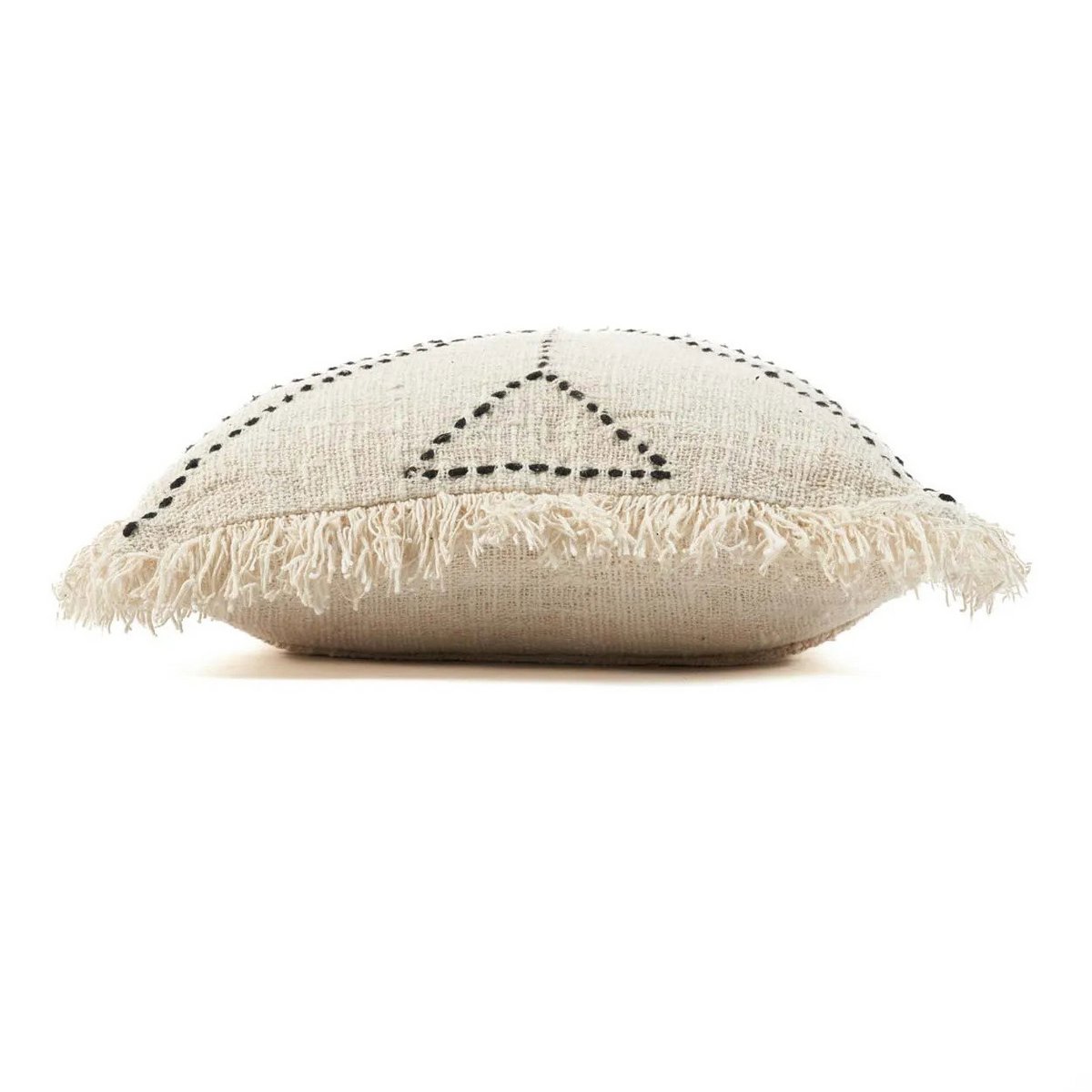 Raffia kussenhoes Tribal natuurlijk zwart