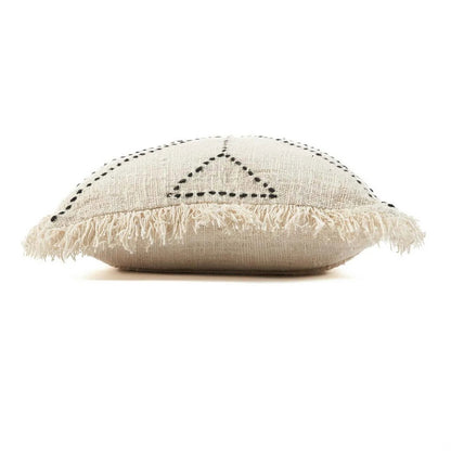 Raffia kussenhoes Tribal natuurlijk zwart