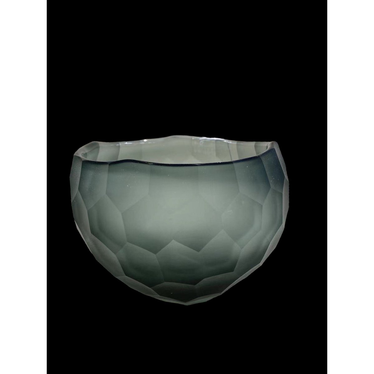 Glazen kom Luxe rookgrijs - 16 cm