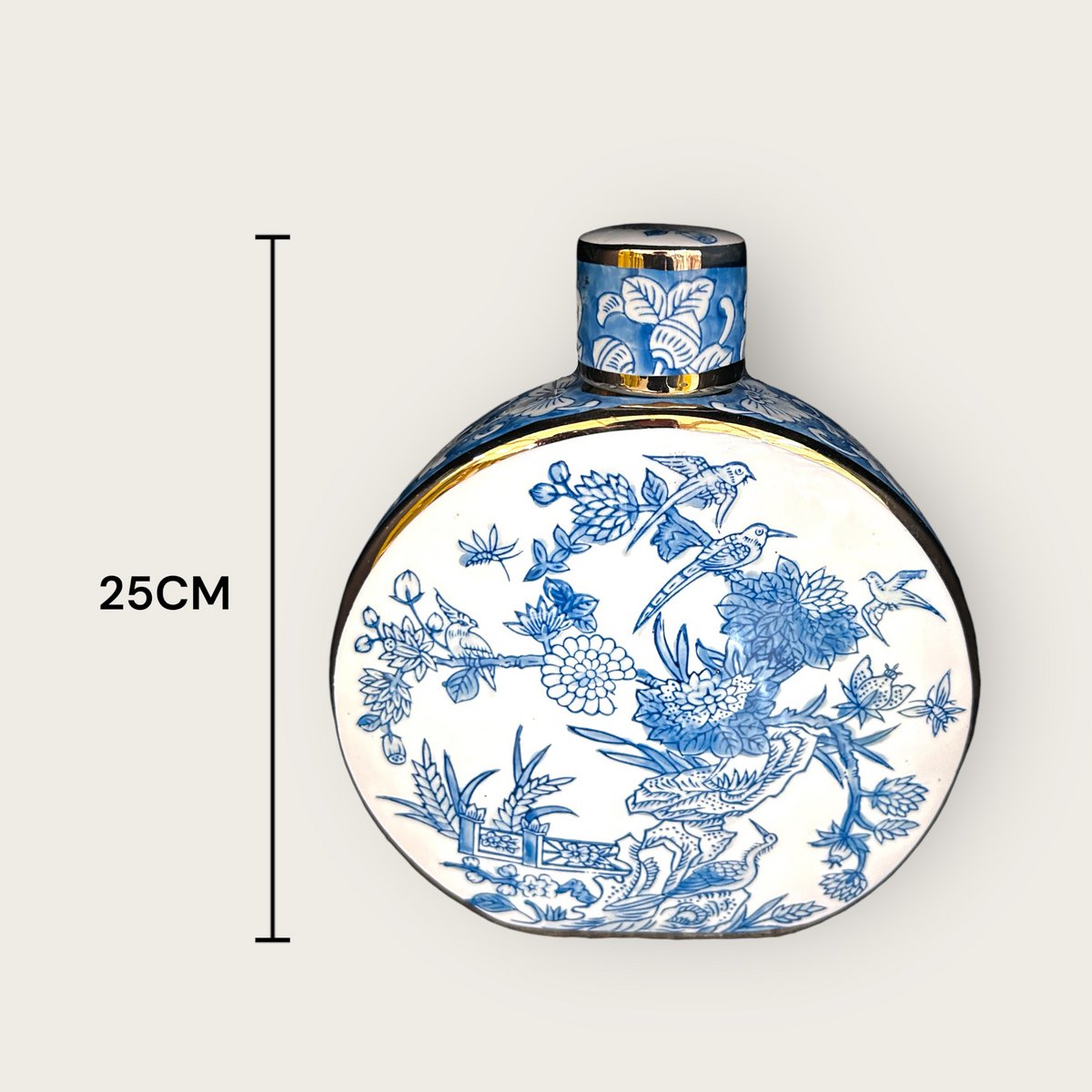 Porseleinen vazen Parijse delfts blauw (Set van 2)