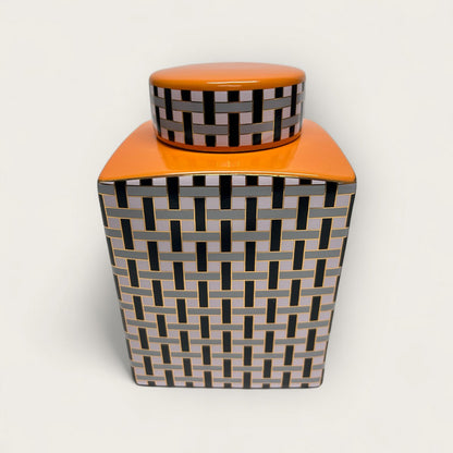 Porseleinen pot A-stijl oranje (set van 2)