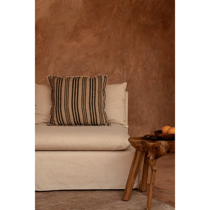 Kussenhoes Nordic stripe natuurlijk zwart - 50 cm
