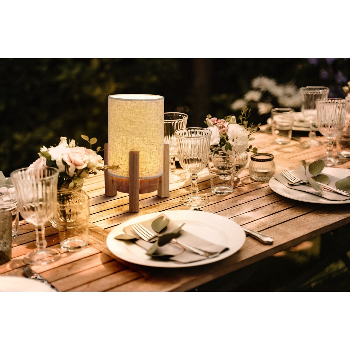 Acculamp Matilda Wit/Naturel Touch - 32 cm (Dimbaar)