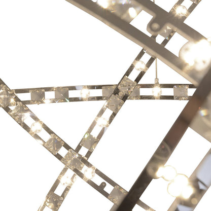 LED - hanglamp "Cosmos" metaal en plastic in chroom, Ø60 cm, met stevig ingebouwde LED's, verlichting voor woonkamer, eetkamer of kantoor. - OutHome