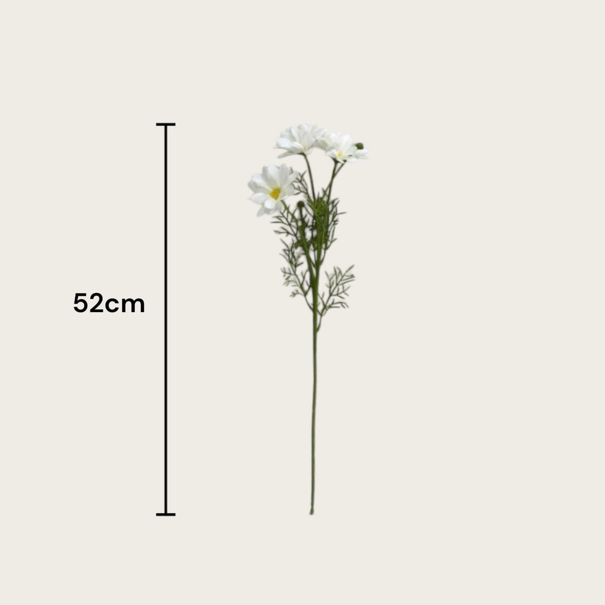 Zijden kunstbloem Chrysanthemum wit - 52 cm