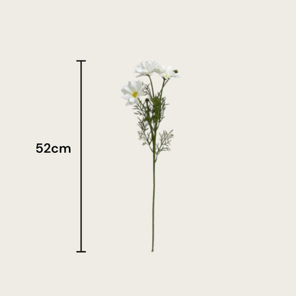 Zijden kunstbloem Chrysanthemum wit - 52 cm