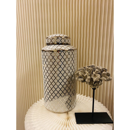 Keramische pot Mini wit/goud - 30 cm