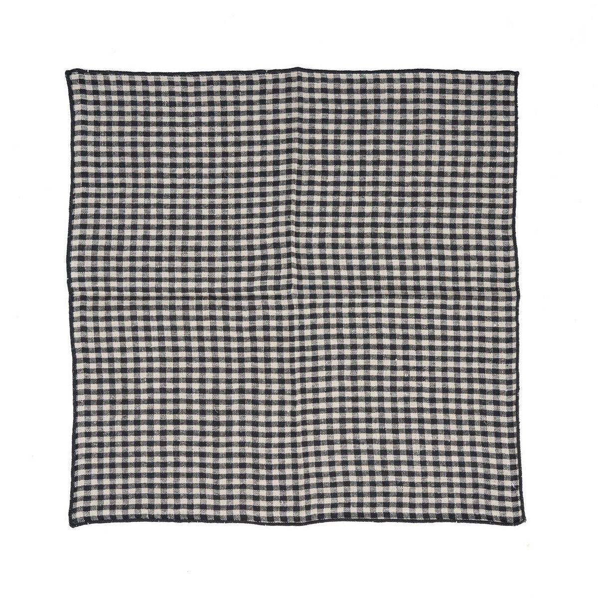 Linnen servet Picknick natuurlijk zwart - 45 cm