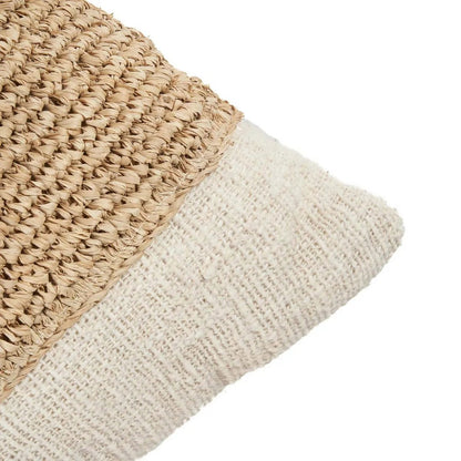 Raffia kussenhoes Stempel natuurlijk
