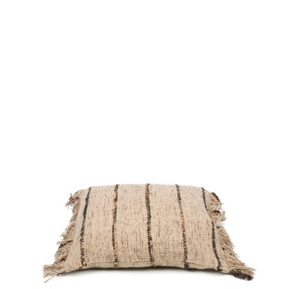Katoenen kussenhoes beige/zwart - 40 cm