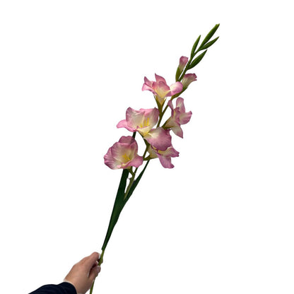 Zijden kunstbloem Gladiolen paars - 91 cm
