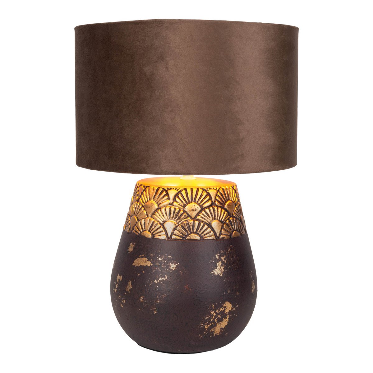 Keramische Tafellamp Bronco Beige/Grijs - 39 cm (E14)