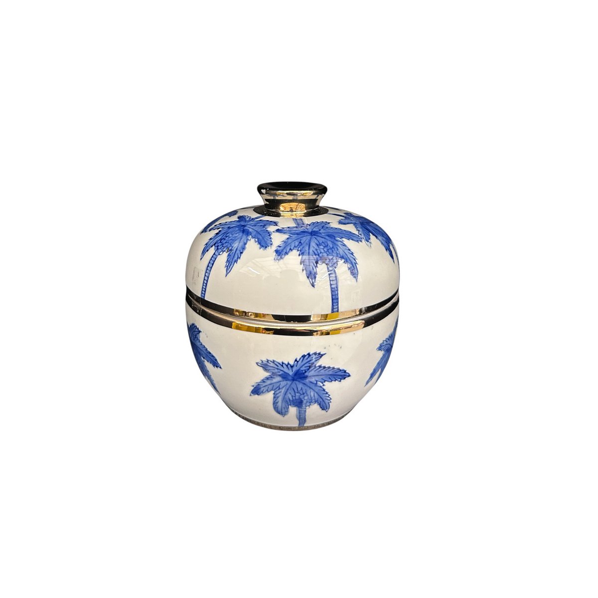 Porseleinen vaas Kokospalm delfts blauw