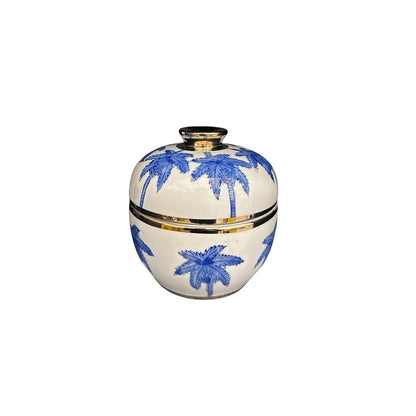 Porseleinen vaas Kokospalm delfts blauw