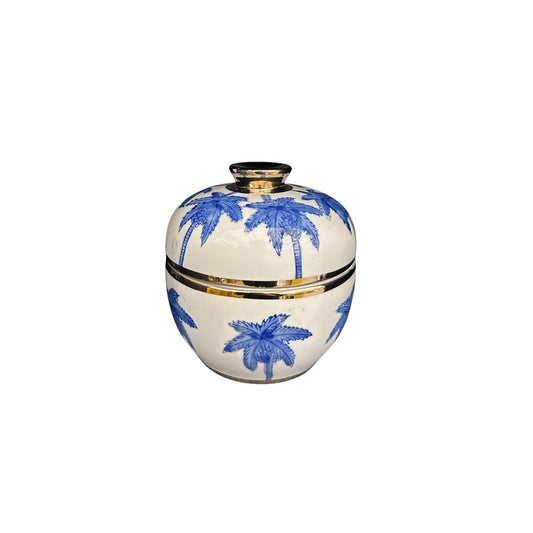 Porseleinen vaas Kokospalm delfts blauw