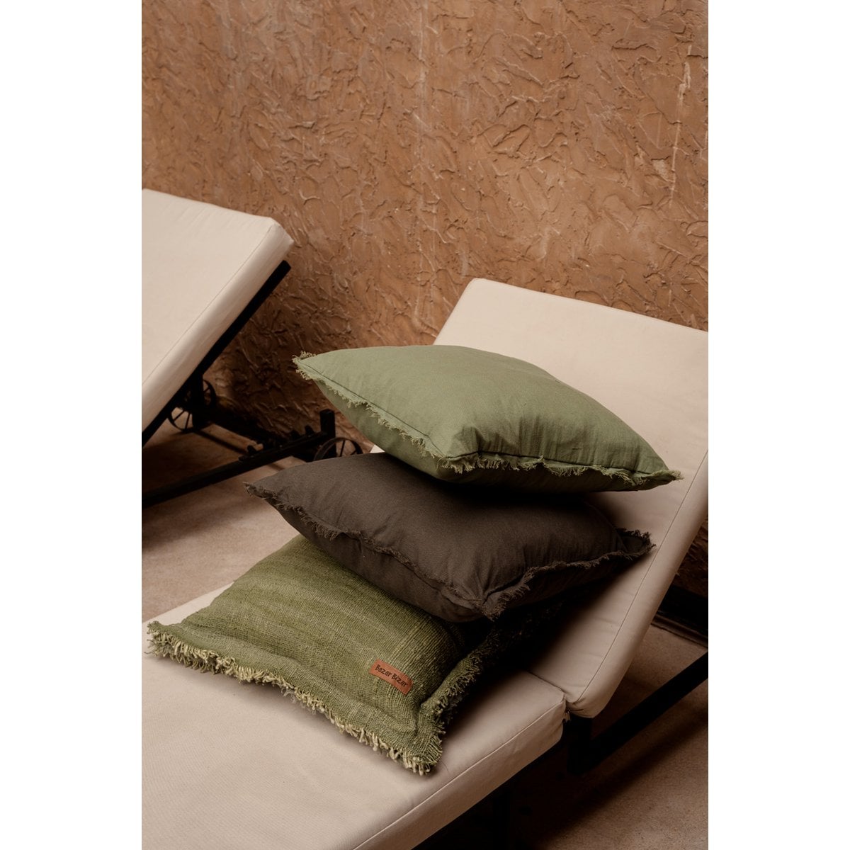 Kussenhoes Jungle fringe groen - 50x50 cm