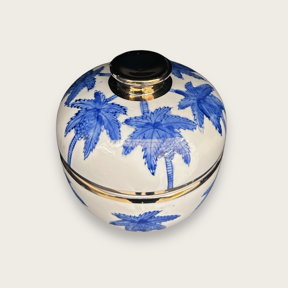 Porseleinen vaas Kokospalm delfts blauw
