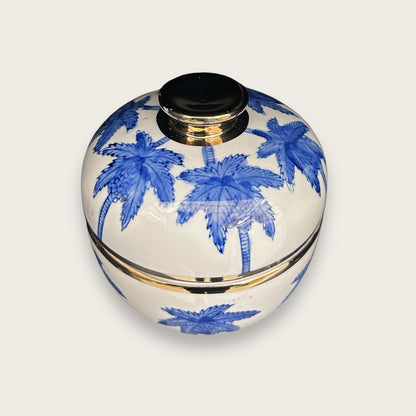 Porseleinen vaas Kokospalm delfts blauw