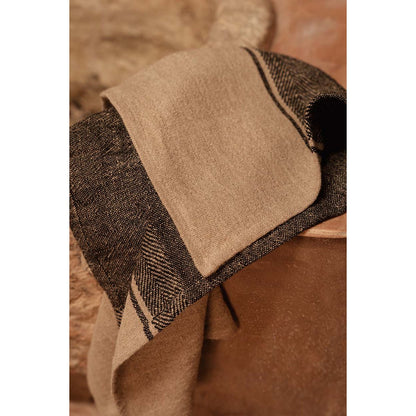 Linnen keukenhanddoek Moody zwart - 50 x 70 cm