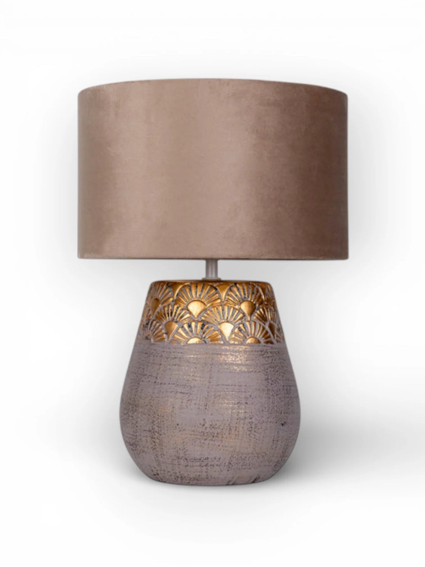 Keramische Tafellamp Bronco Beige/Goud - 39 cm (E14)