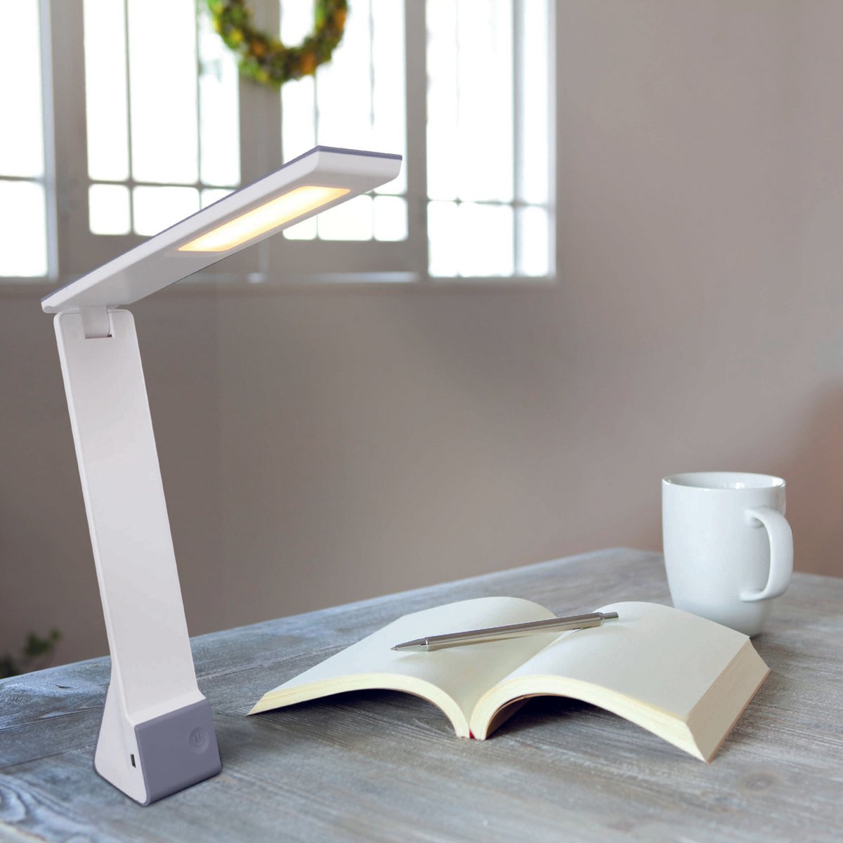 Snoerloze LED Tafellamp Ulf Grijs - 26 cm (Dimbaar)