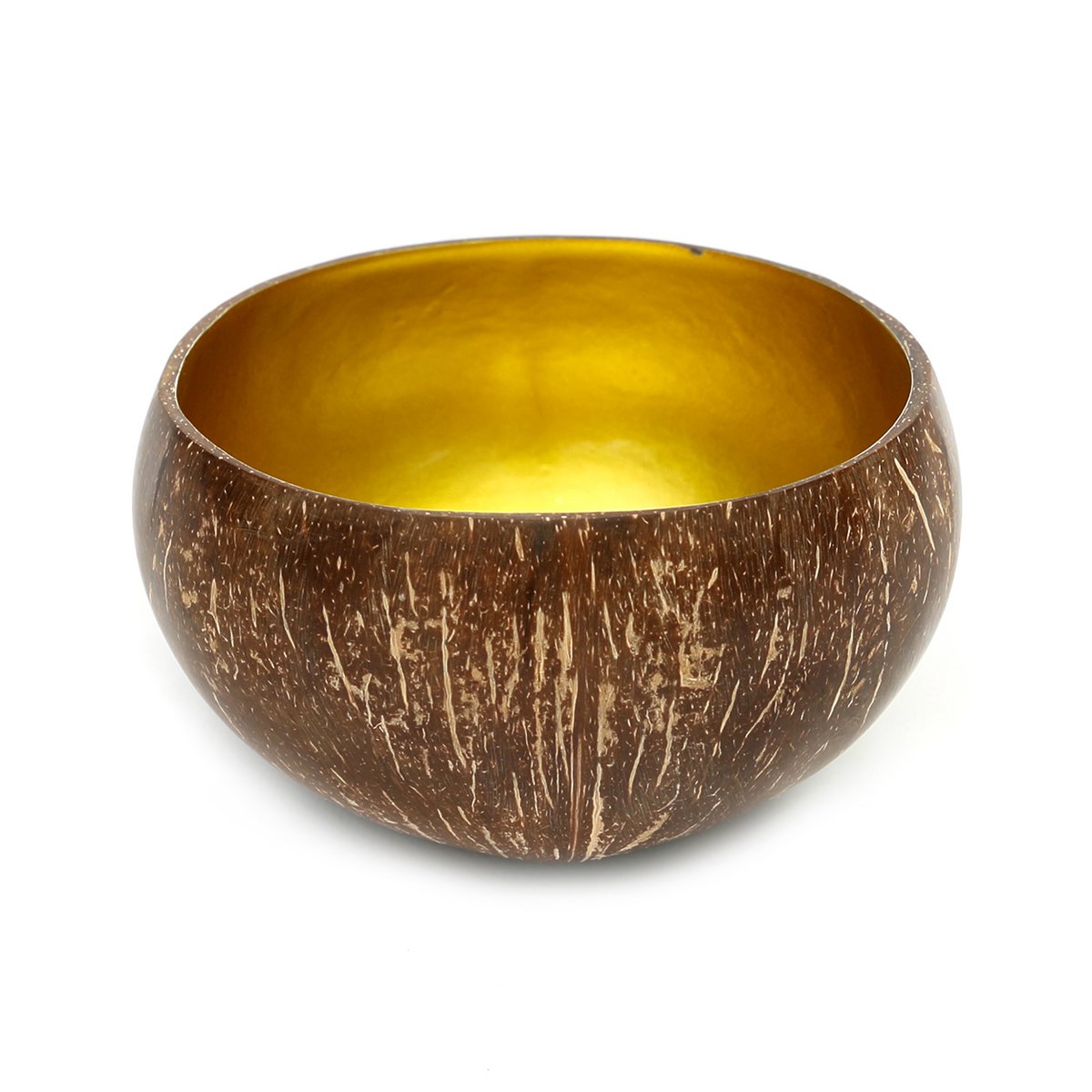 Natuurlijke kokoskom The coco food bowl goudkleurig