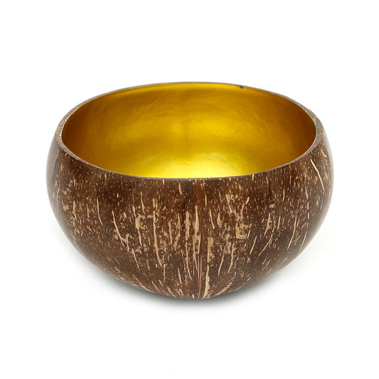Natuurlijke kokoskom The coco food bowl goudkleurig
