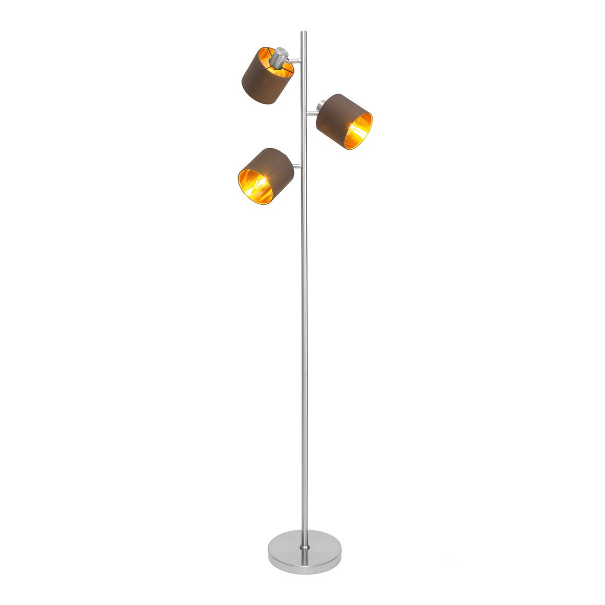 Vloerlamp Maron Satijn/Bruin - 153 cm (E14)