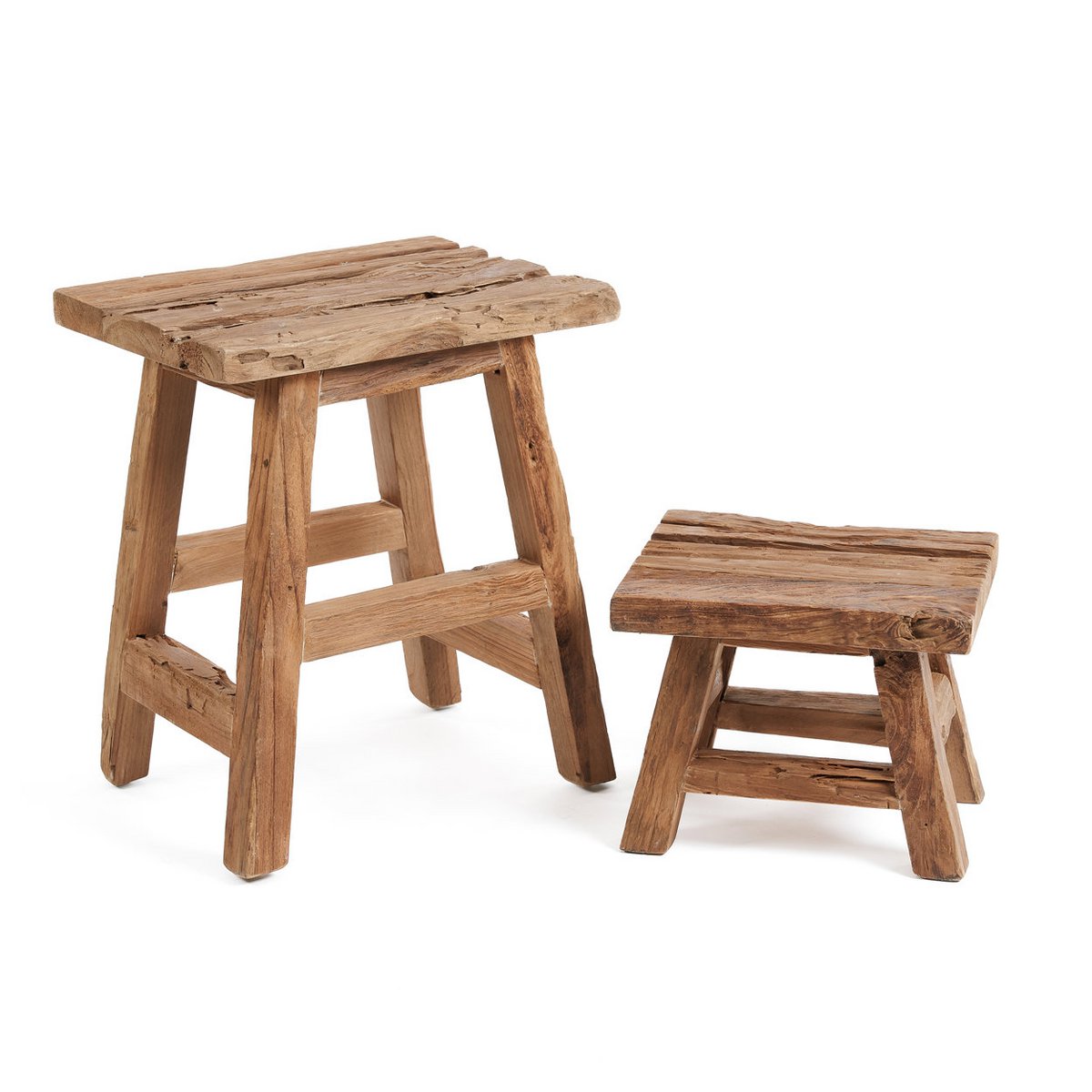 Teakhouten kruk Yoke naturel - S