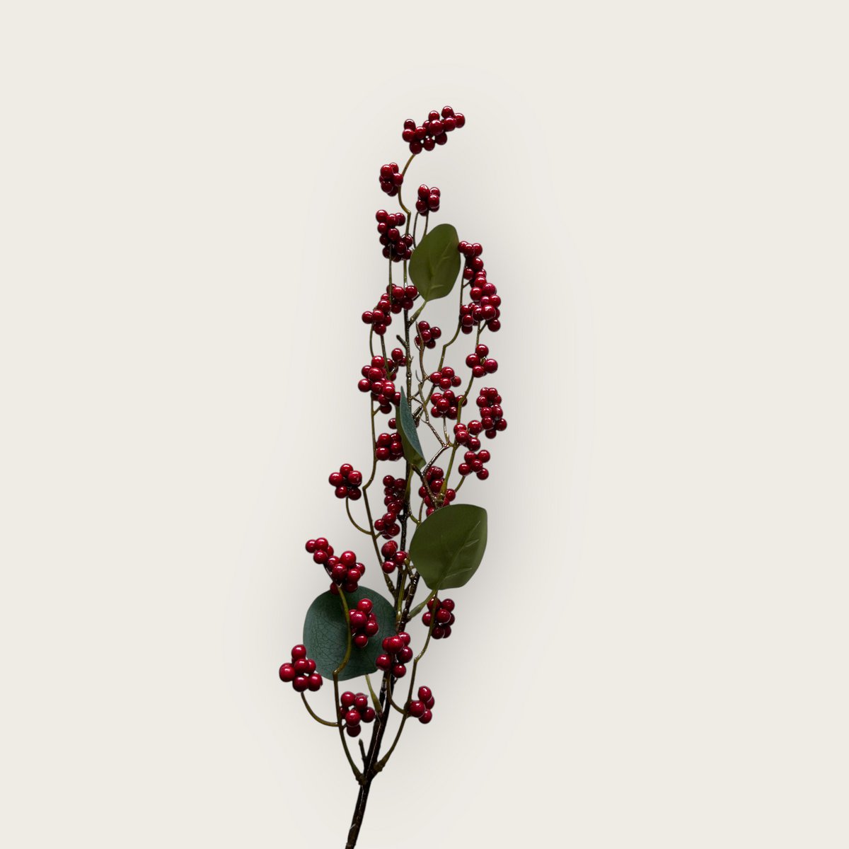Zijden kunstbloem Vrucht rood - 83 cm