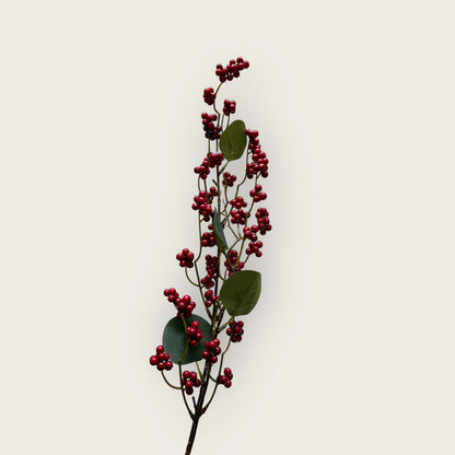 Zijden kunstbloem Vrucht rood - 83 cm