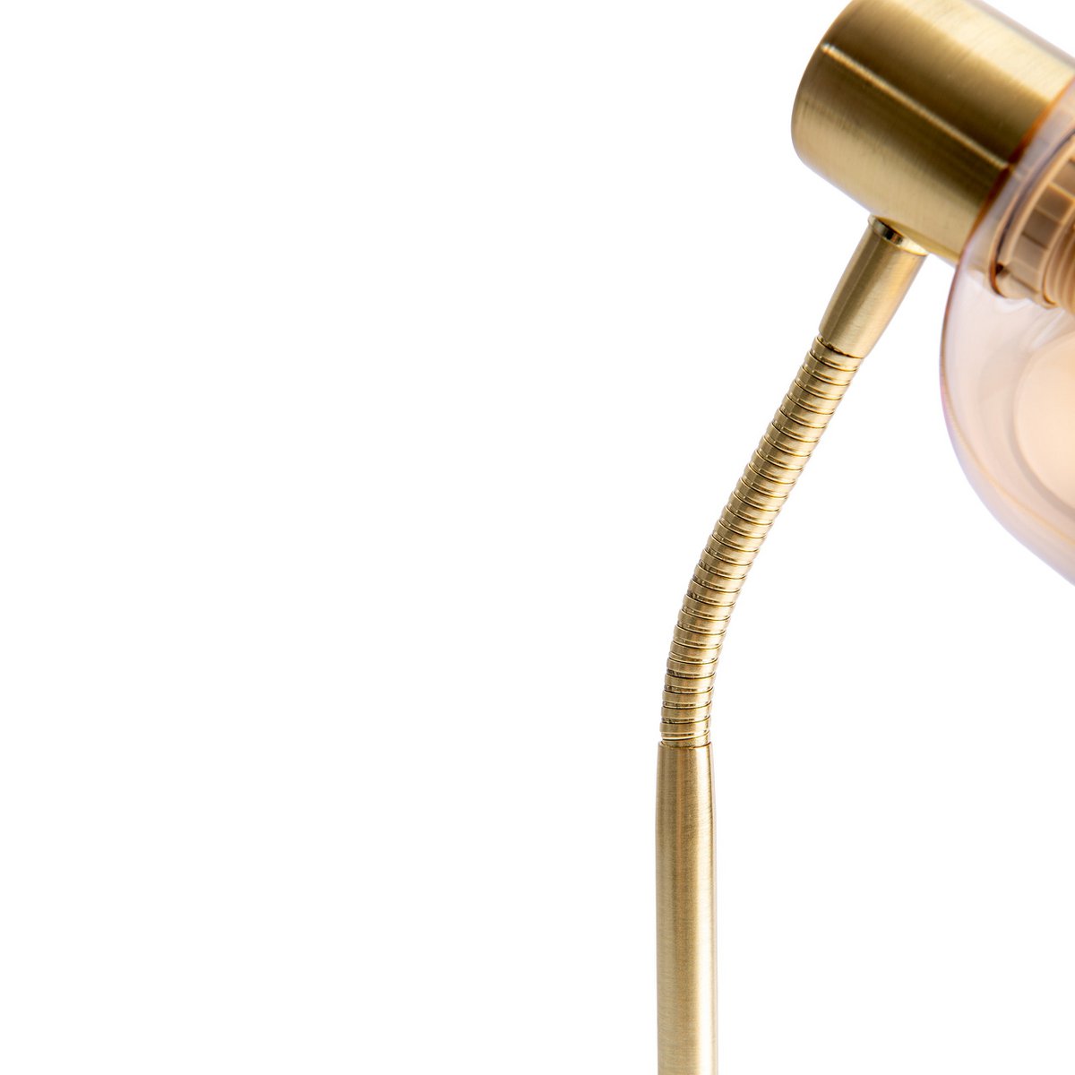 Tafellamp Libby Messing/Amberglas - 34 cm (E14)