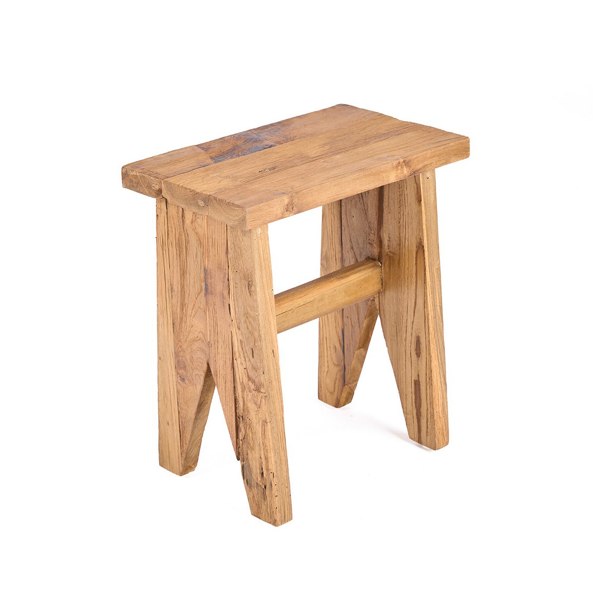Teak kruk naturel - 40 cm