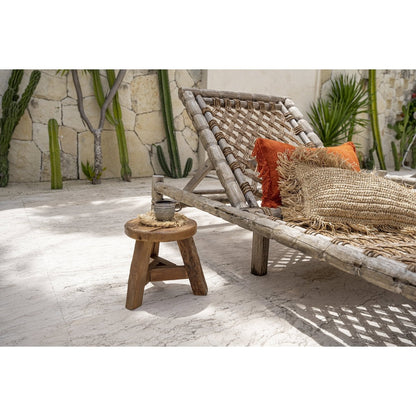 Teakhouten kruk Yatai naturel - S