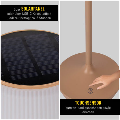 Solar Tafellamp Emmi Amandel/Wit - 38 cm (Dimbaar)