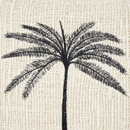Kussenhoes Gili palm natuurlijk zwart