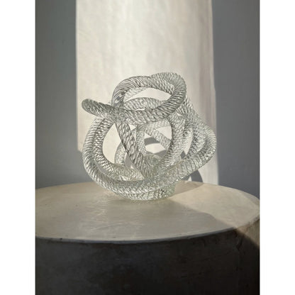 Glazen sculptuur Groot geknoopt helder - 20 cm