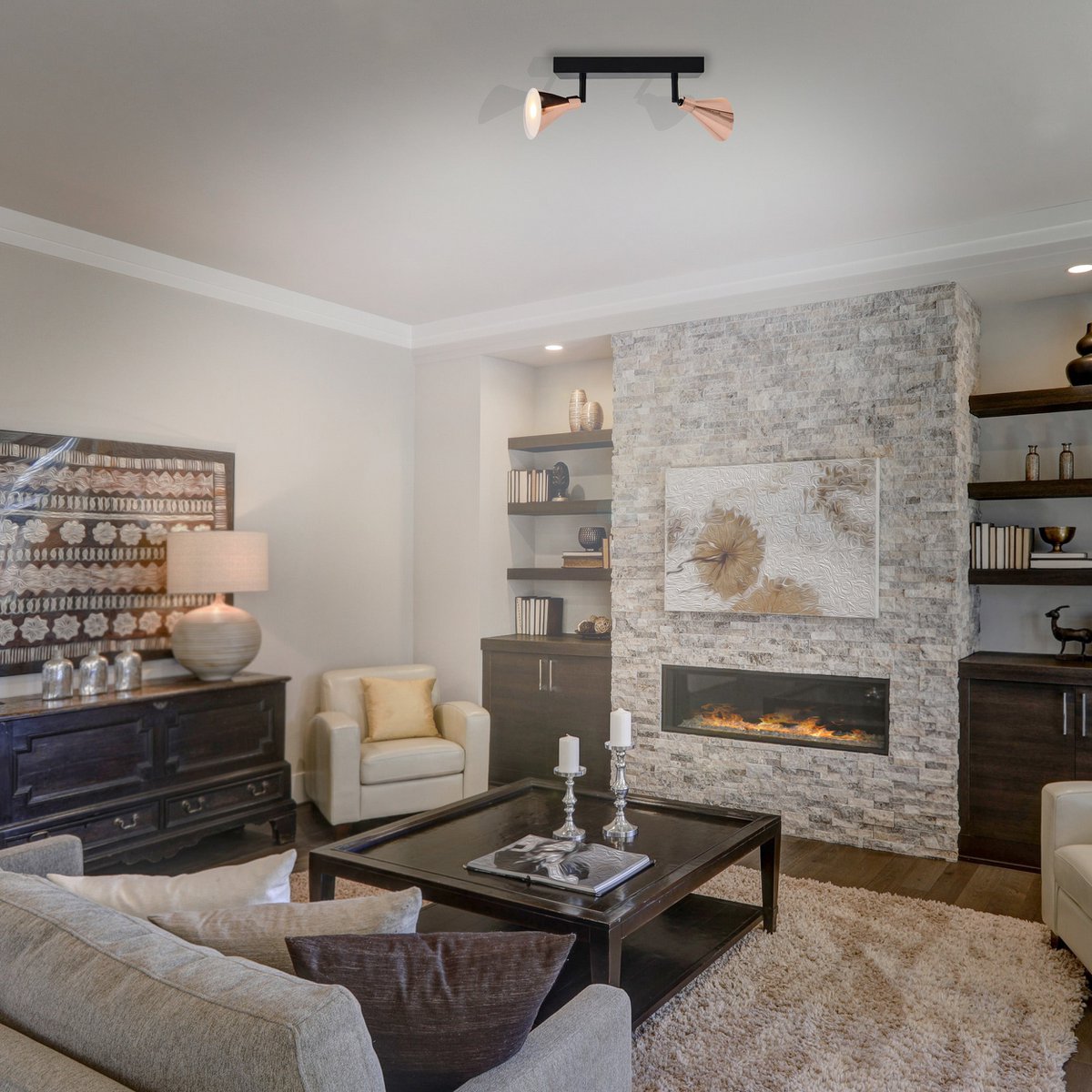 2 LED - wand u. Plafondspot "Koper" - OutHome