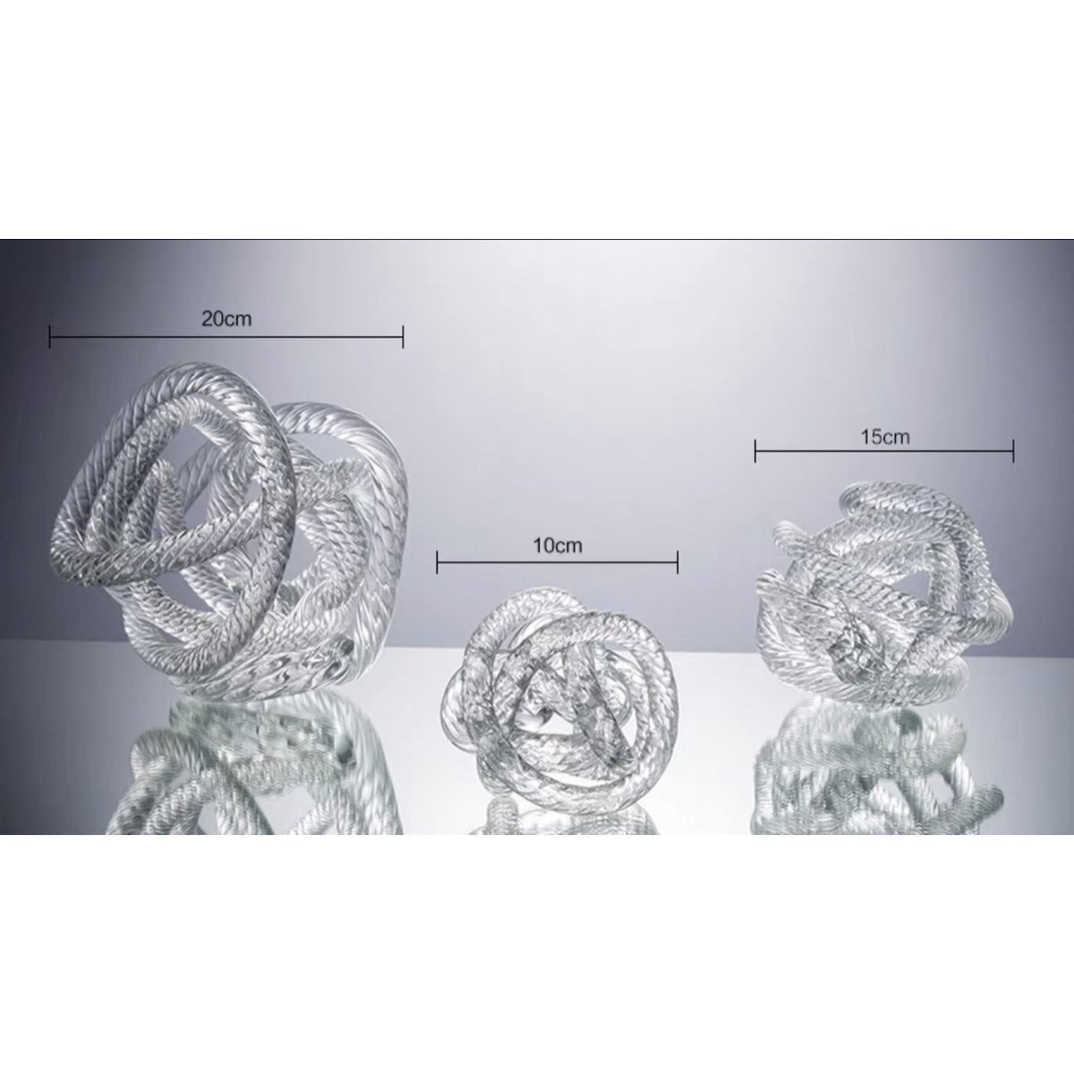 Glazen sculptuur Klein geknoopt - 10 cm