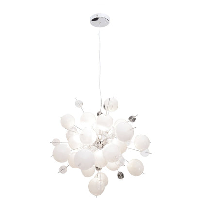 Hanger lamp "explosie" wit gemaakt van metaal en glas, G9 - versies, voor eetkamer, woonkamer, gang of kantoor, hangende lamp ØCA 65 cm - OutHome