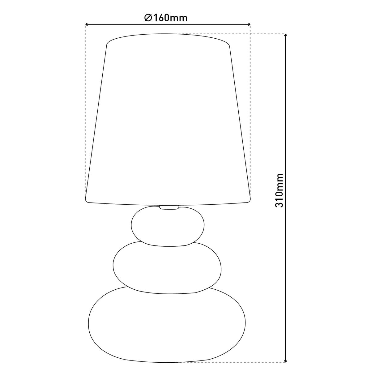Keramische tafellamp "Stoney", tafellamp gemaakt van keramiek, natuur, met E14 - versie, tafellamp voor eetkamer, woonkamer, gang of kantoor, of als een bedlamp, 31 cm hoog - OutHome