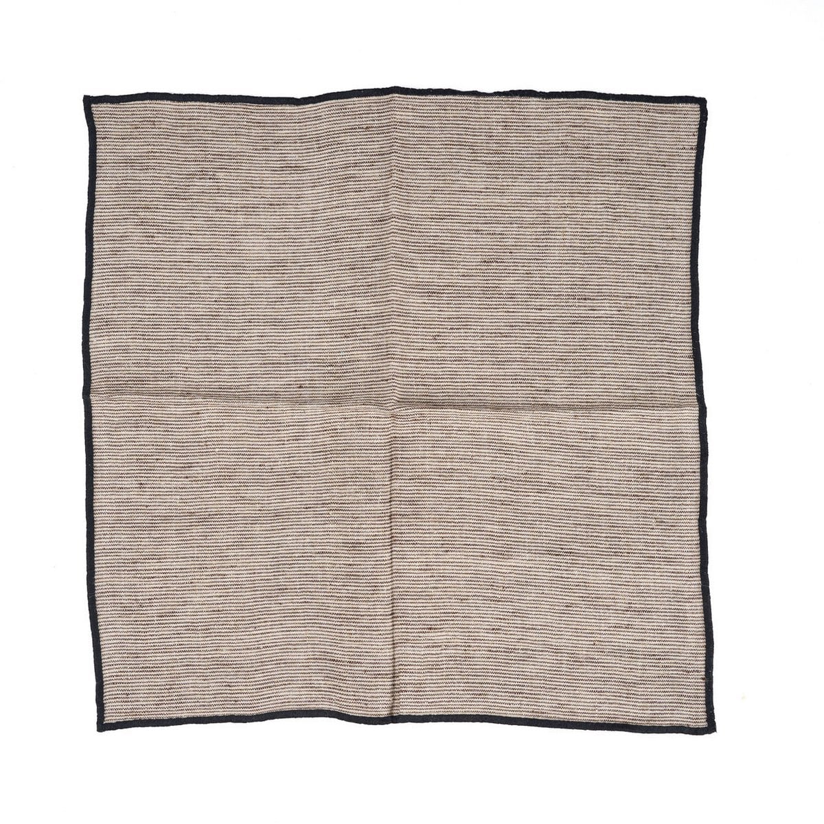 Linnen servet Code natuurlijk zwart - 45 cm