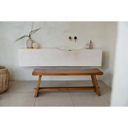 Massief houten bank Suar naturel - 120 cm