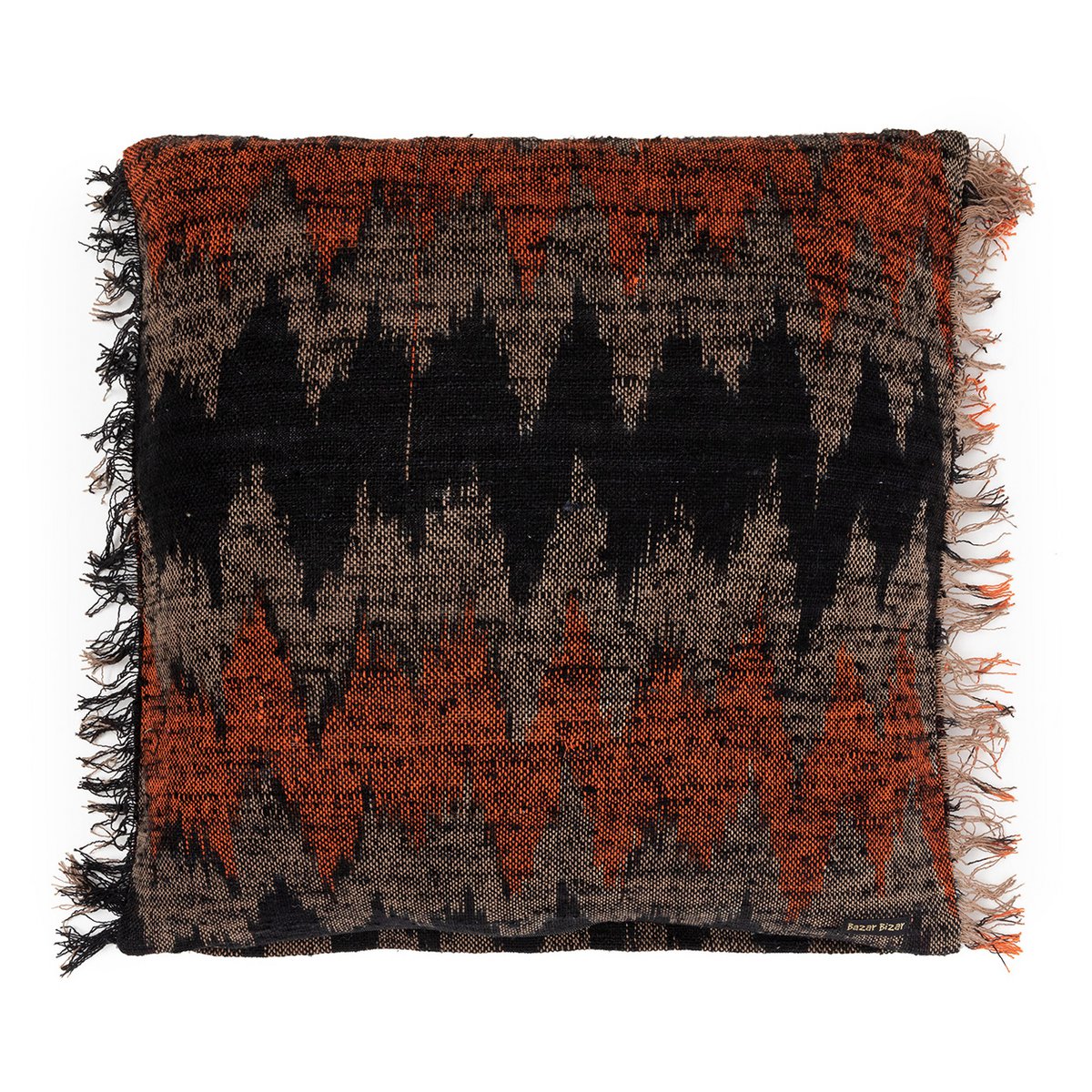 Katoenen kussenhoes Oh my gee zwart/oranje - 60x60 cm