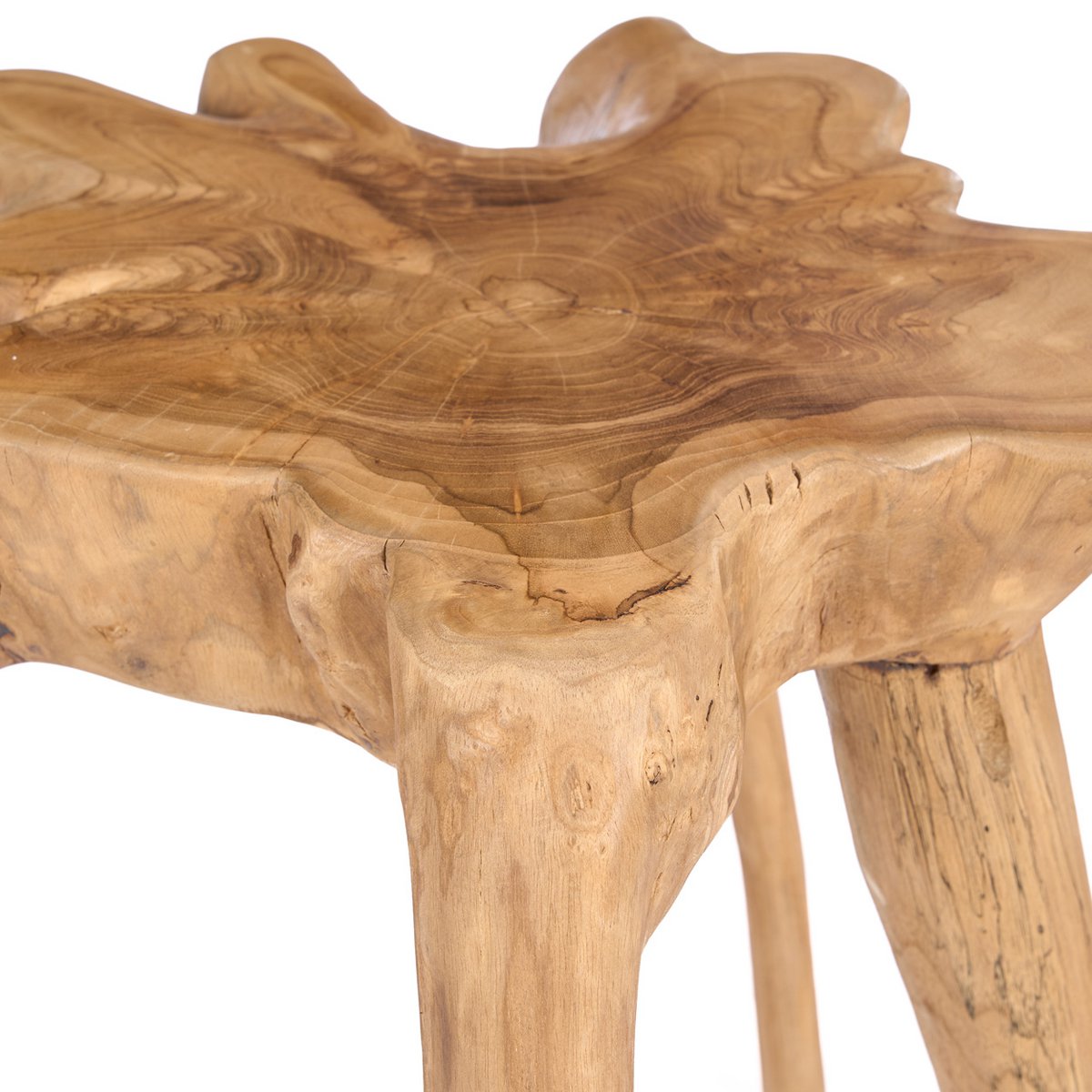 Teakhouten bijzettafel Rooty naturel