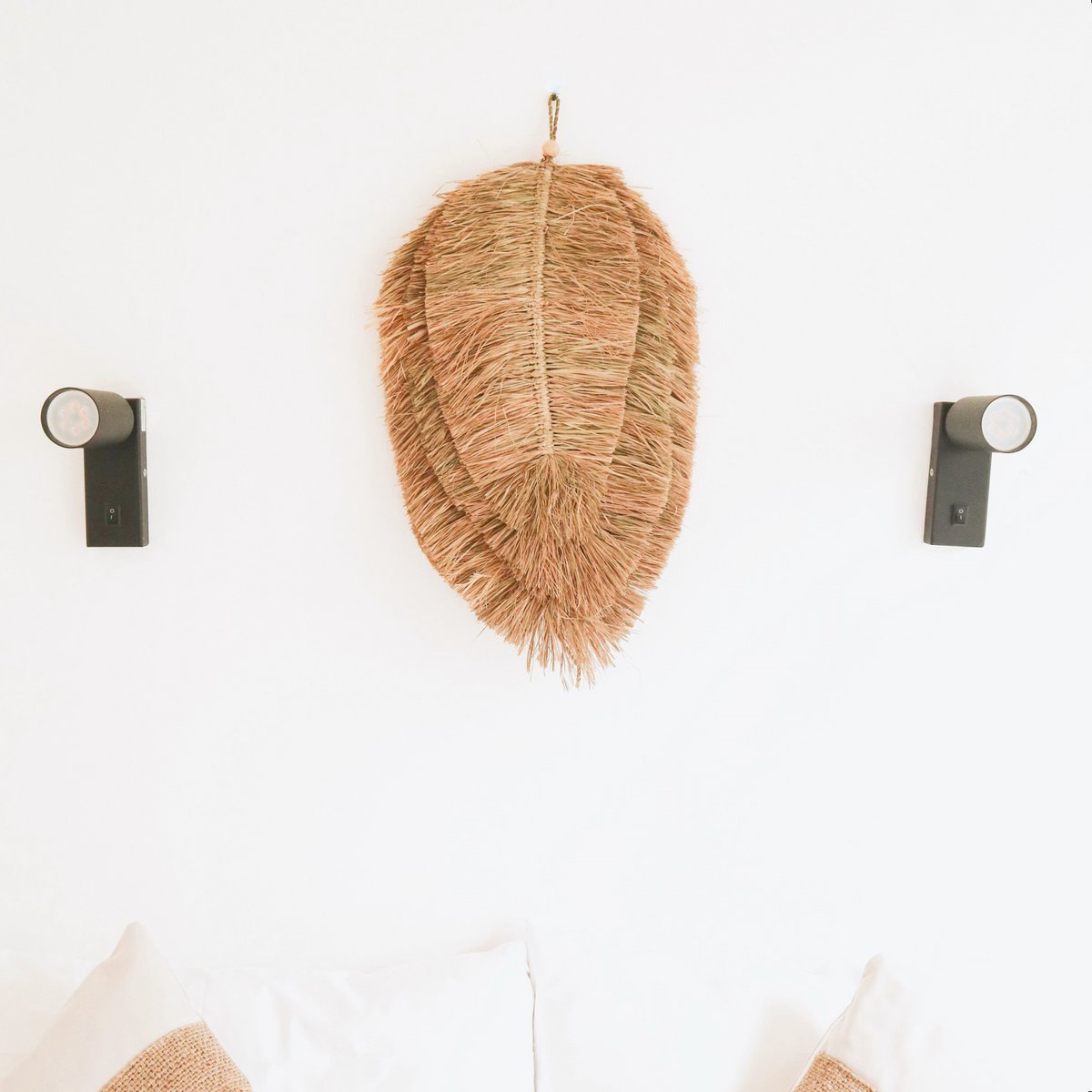 Wanddecoratie Tipin Raffia Bladvorm - 50 cm