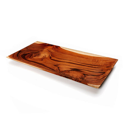 Teak sushi bord Teak root sushi plate bruin - 35 cm