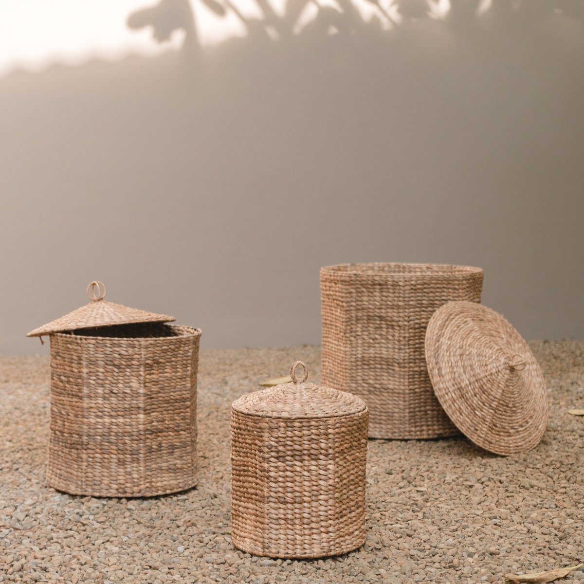 Wasmand Garut Waterhyacint met Deksel (3 maten)